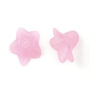 Lilje vedhæng. Frosted - matteret. 12 mm. Rosa. 10 stk.